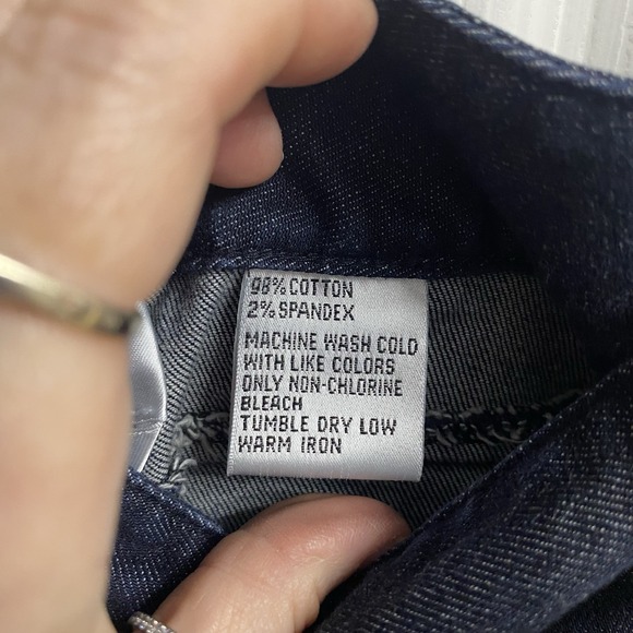 Talbots Size 8 Dark Blue Denim‎ Jean Skirt Stretch Knee Length Front Pleat-cute! - Picture 6 of 7